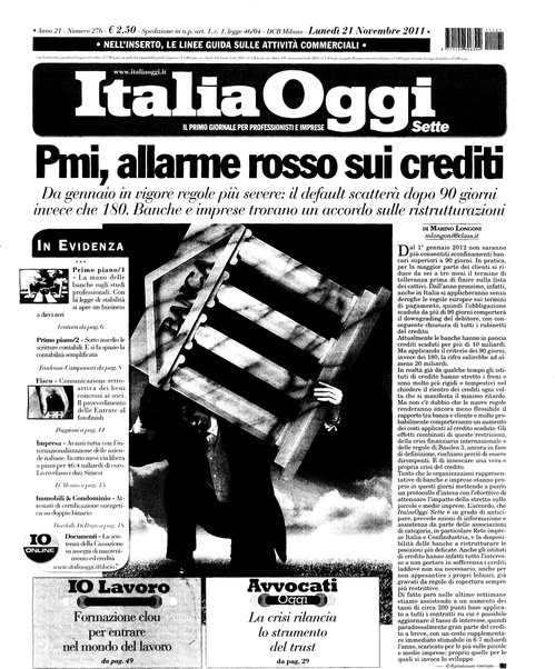 Italia oggi : quotidiano di economia finanza e politica